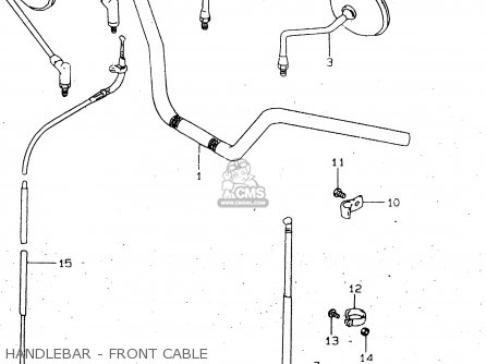 HANDLEBAR - FRONT CABLE - GN125 1999 (X) (E02 E04 E18 E21 E22 E71) / P9