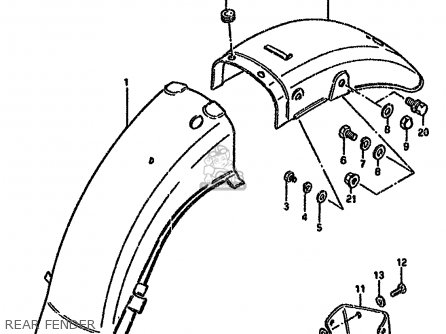 REAR FENDER - GN125E 1983 (D) SINGAPORE (E30)
