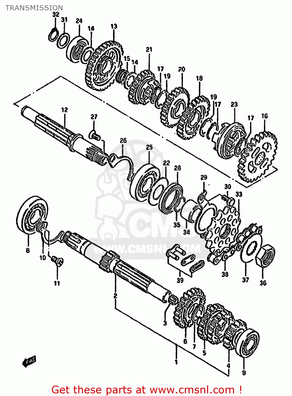TRANSMISSION GN125E 1989 (K) SINGAPORE (E30)