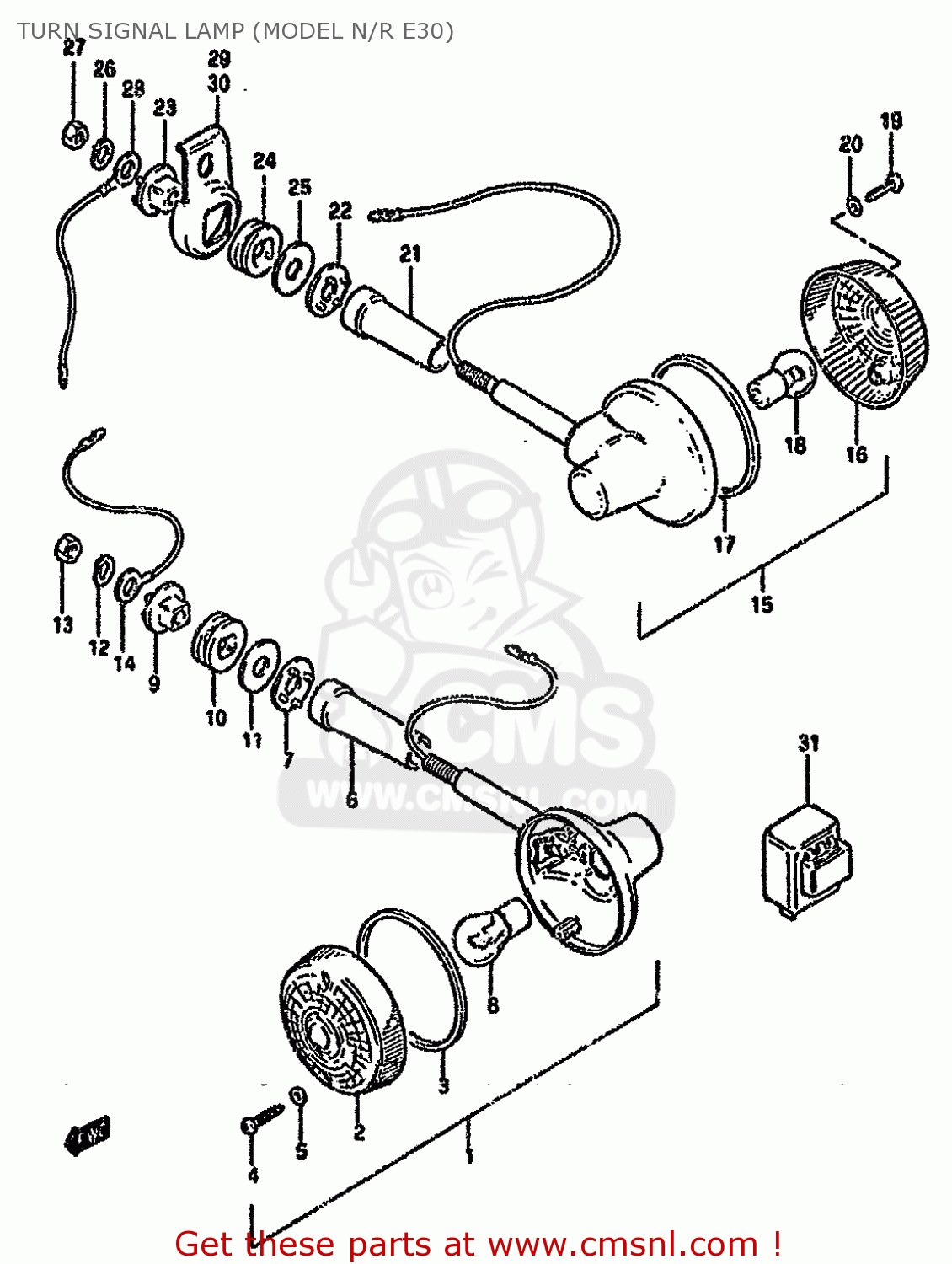 TURN SIGNAL LAMP (MODEL N/R E30) GN125E 1989 (K) SINGAPORE (E30)