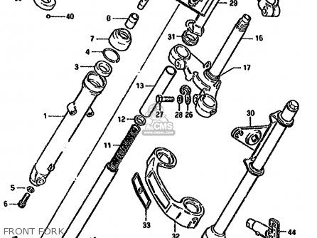 FRONT FORK - GN125E 1989 (K) SINGAPORE (E30)