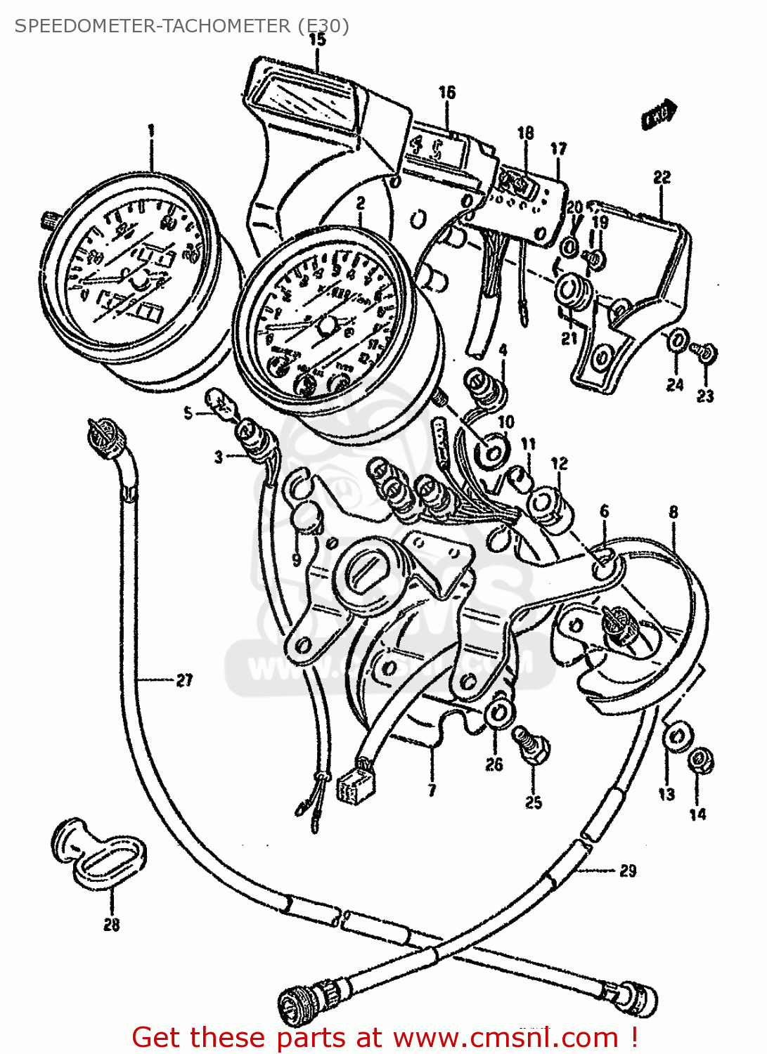 SPEEDOMETER-TACHOMETER (E30) GN125E 1991 (M) SINGAPORE (E30)