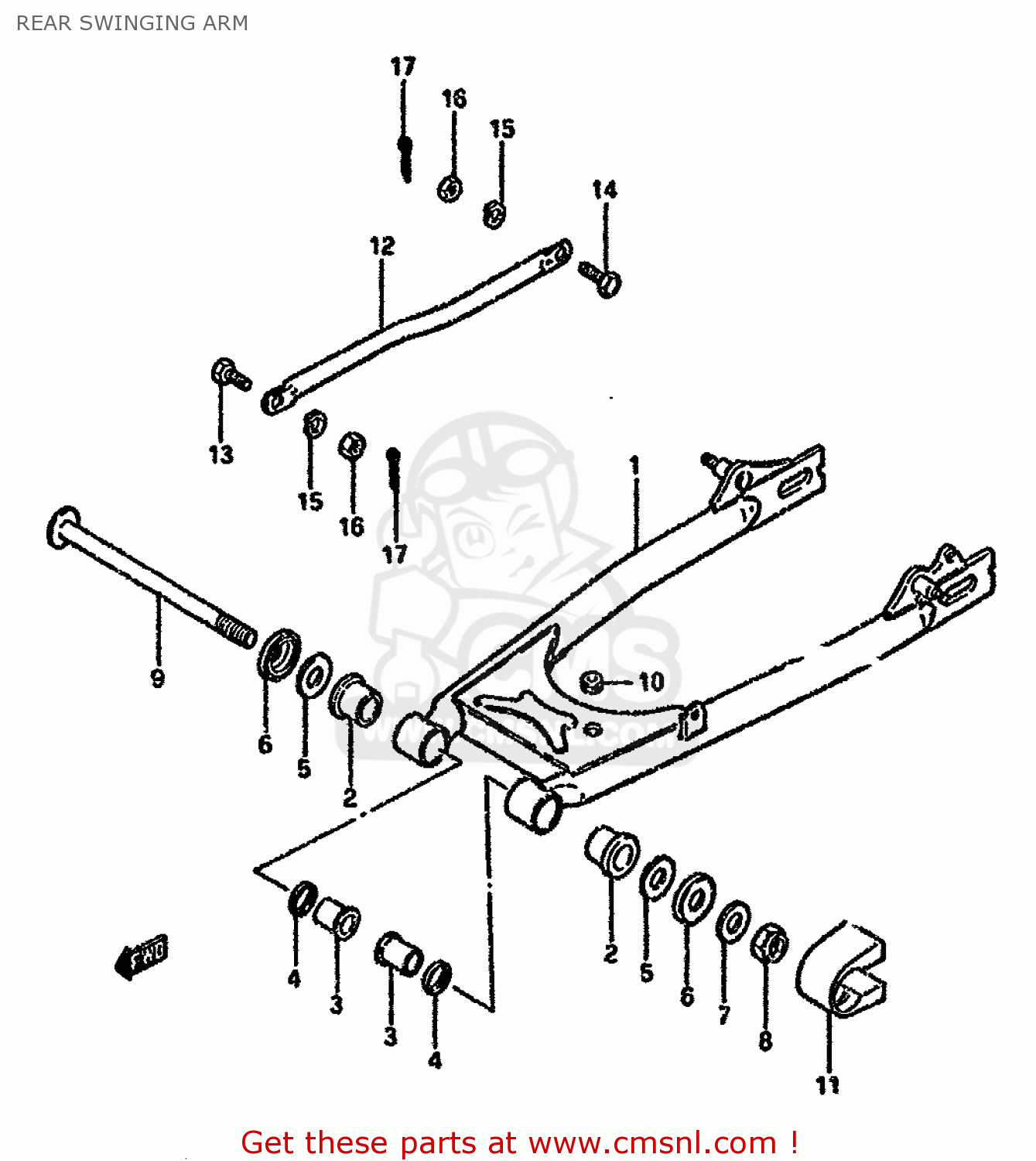 REAR SWINGING ARM GN125E 1991 (M) SINGAPORE (E30)