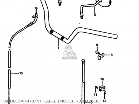 HANDLEBAR-FRONT CABLE (MODEL N,GN125ER) - GN125E 1991 (M) SINGAPORE (E30)