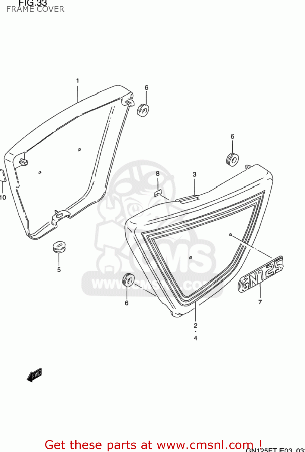 FRAME COVER GN125E 1991 (M) USA (E03)