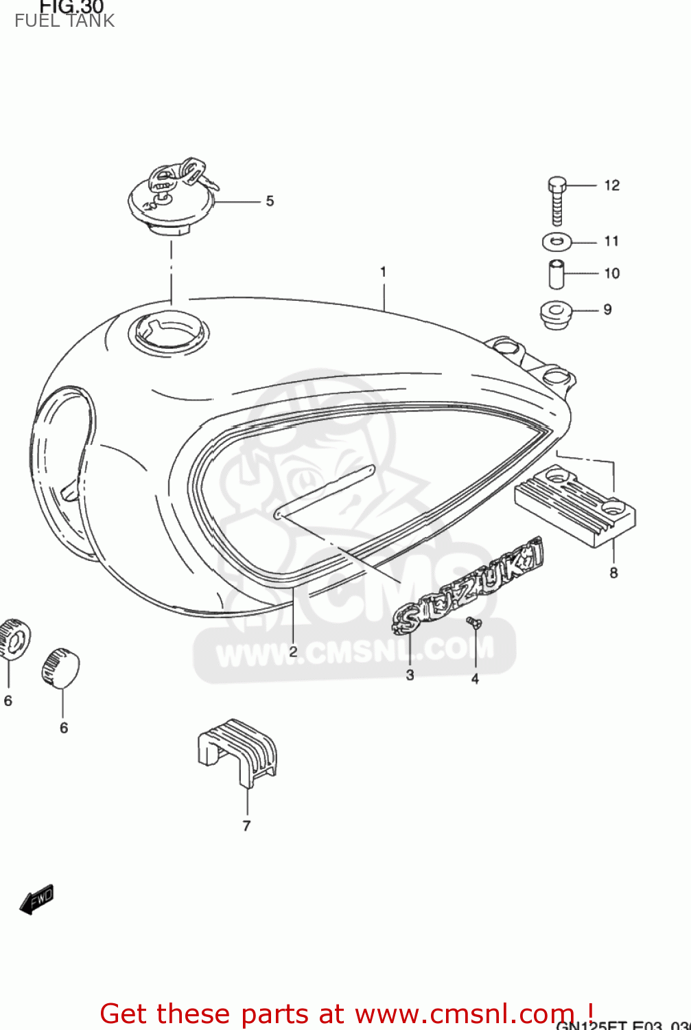 FUEL TANK GN125E 1991 (M) USA (E03)