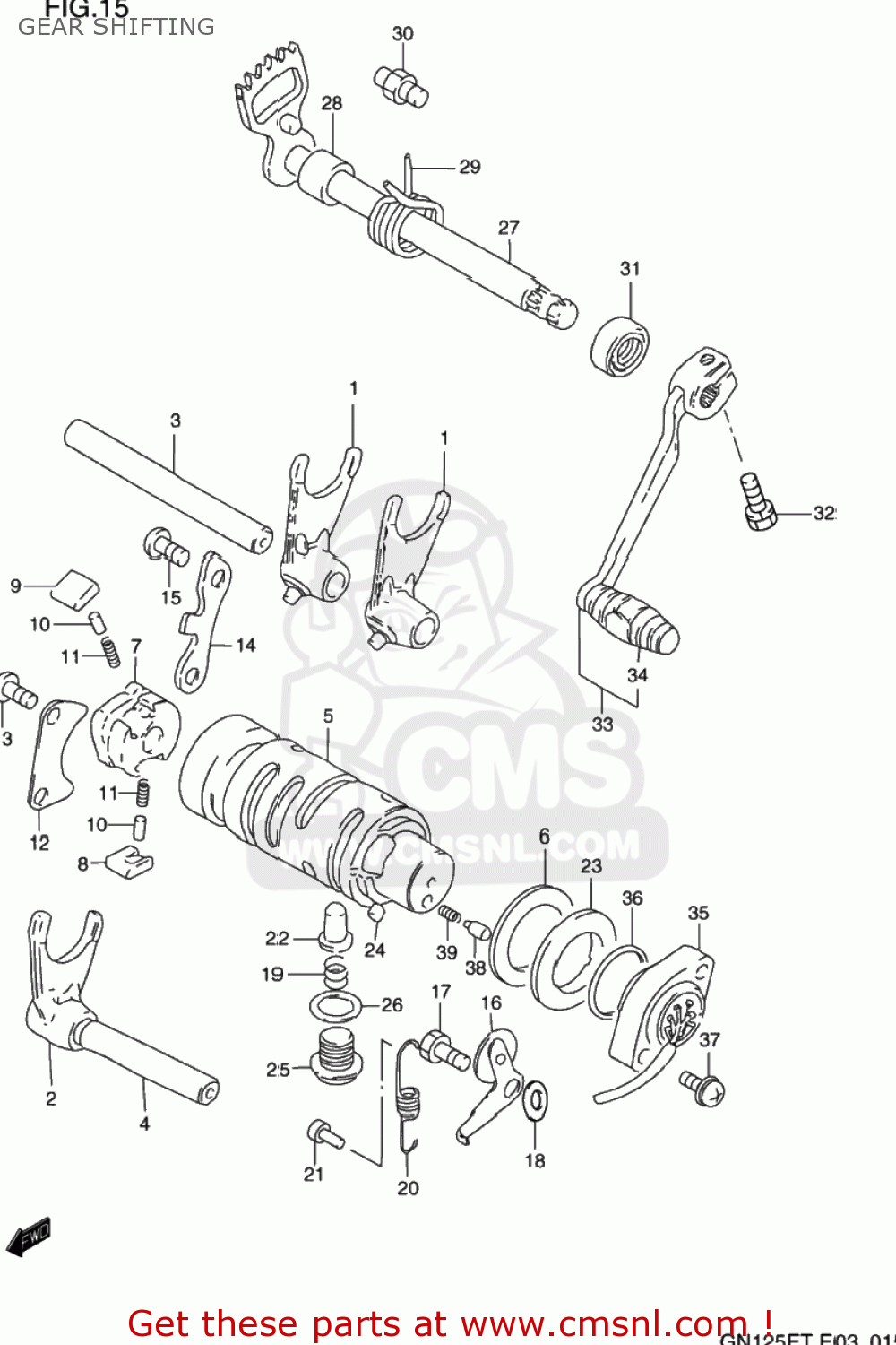 GEAR SHIFTING GN125E 1991 (M) USA (E03)