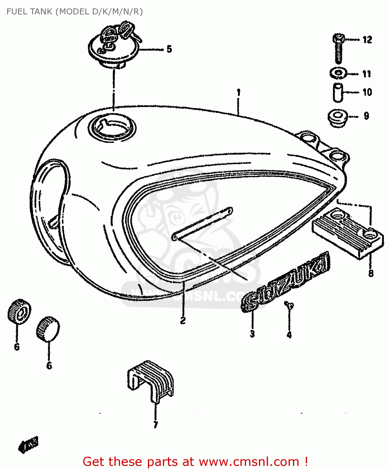 FUEL TANK (MODEL D/K/M/N/R) GN125E 1992 (N) SINGAPORE (E30)