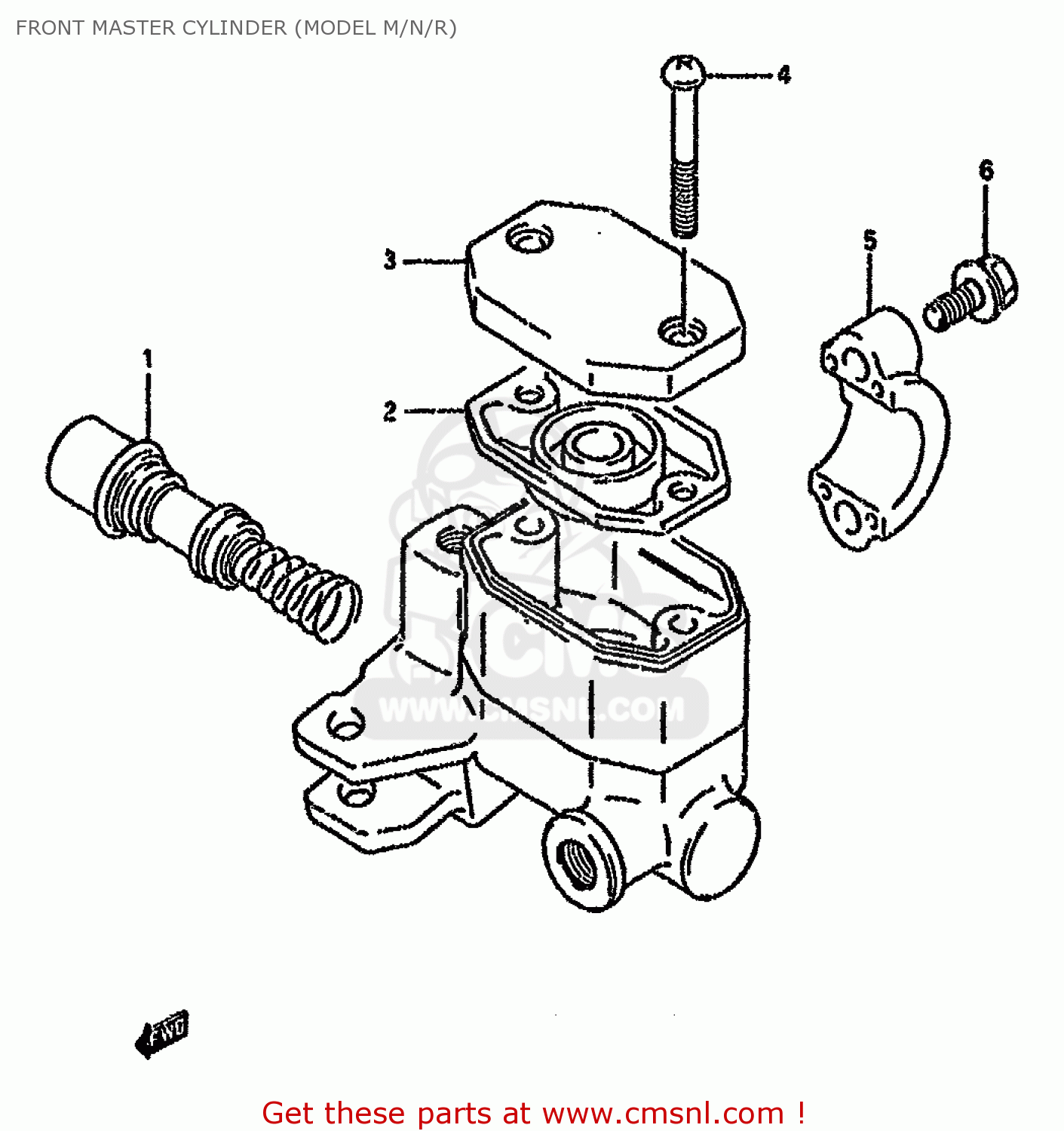 FRONT MASTER CYLINDER (MODEL M/N/R) GN125E 1992 (N) SINGAPORE (E30)