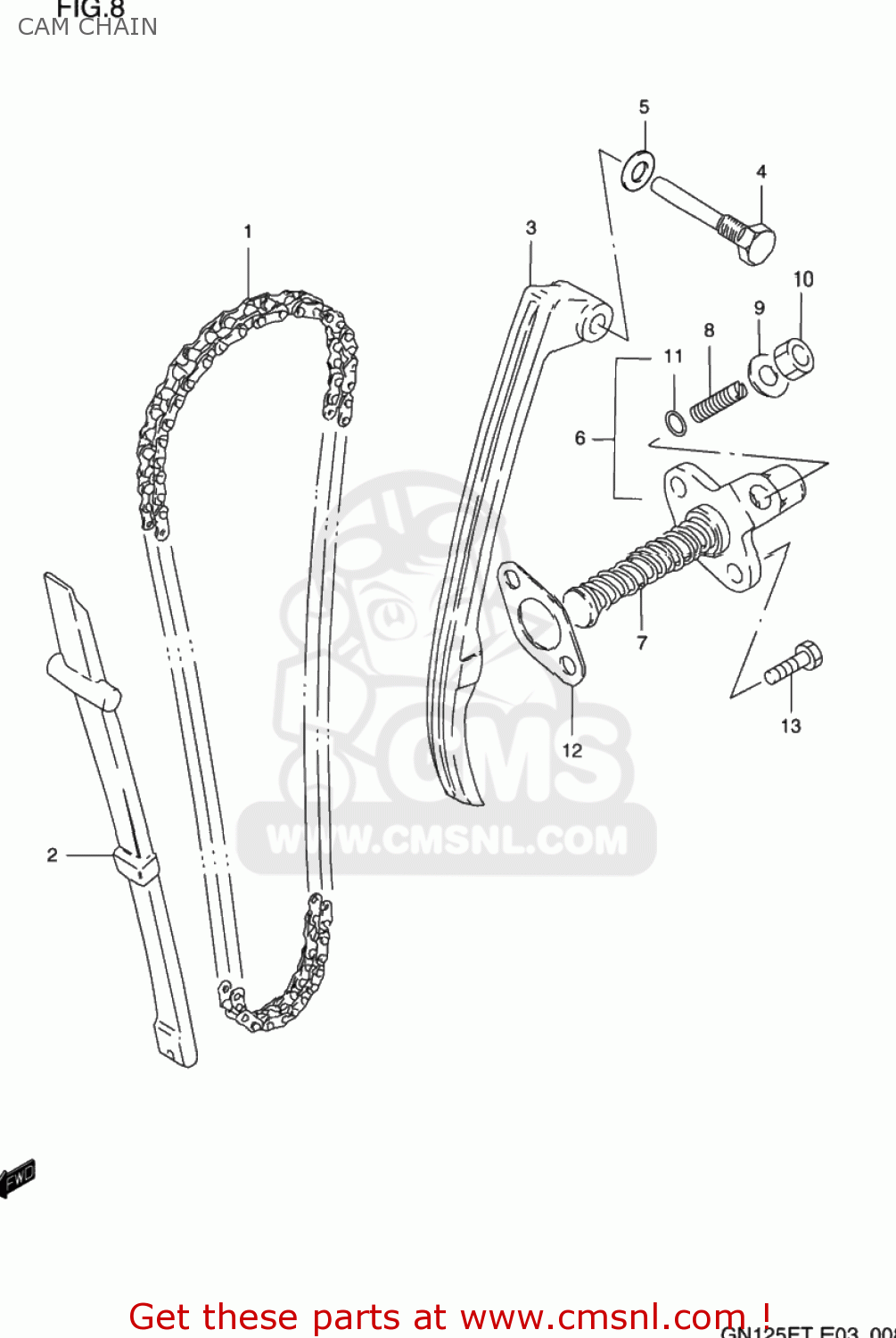 CAM CHAIN GN125E 1992 (N) USA (E03)