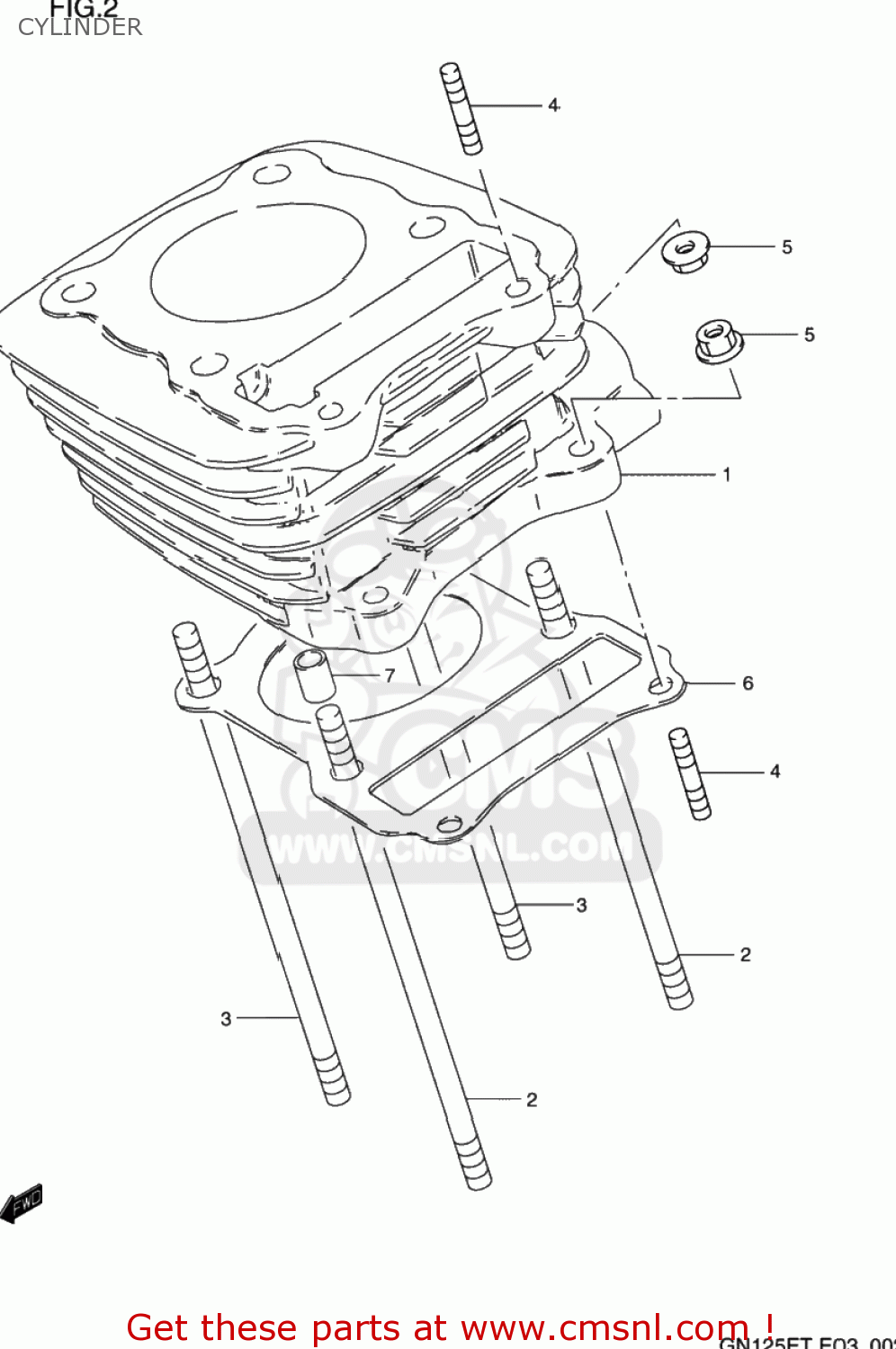CYLINDER GN125E 1992 (N) USA (E03)