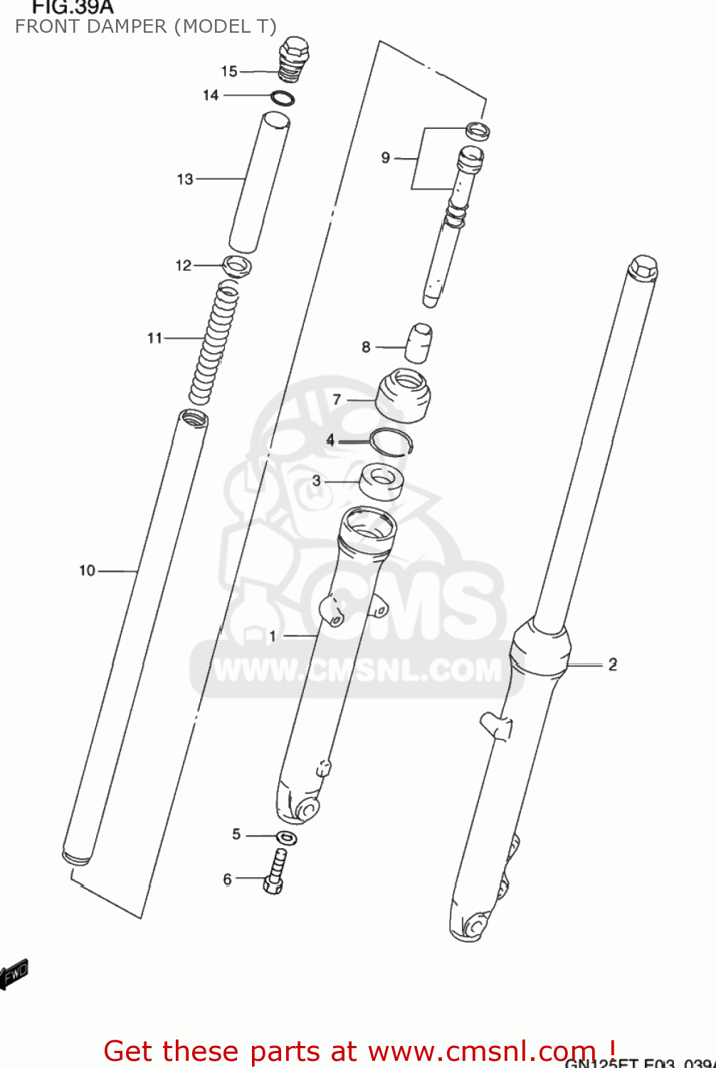 FRONT DAMPER (MODEL T) GN125E 1992 (N) USA (E03)