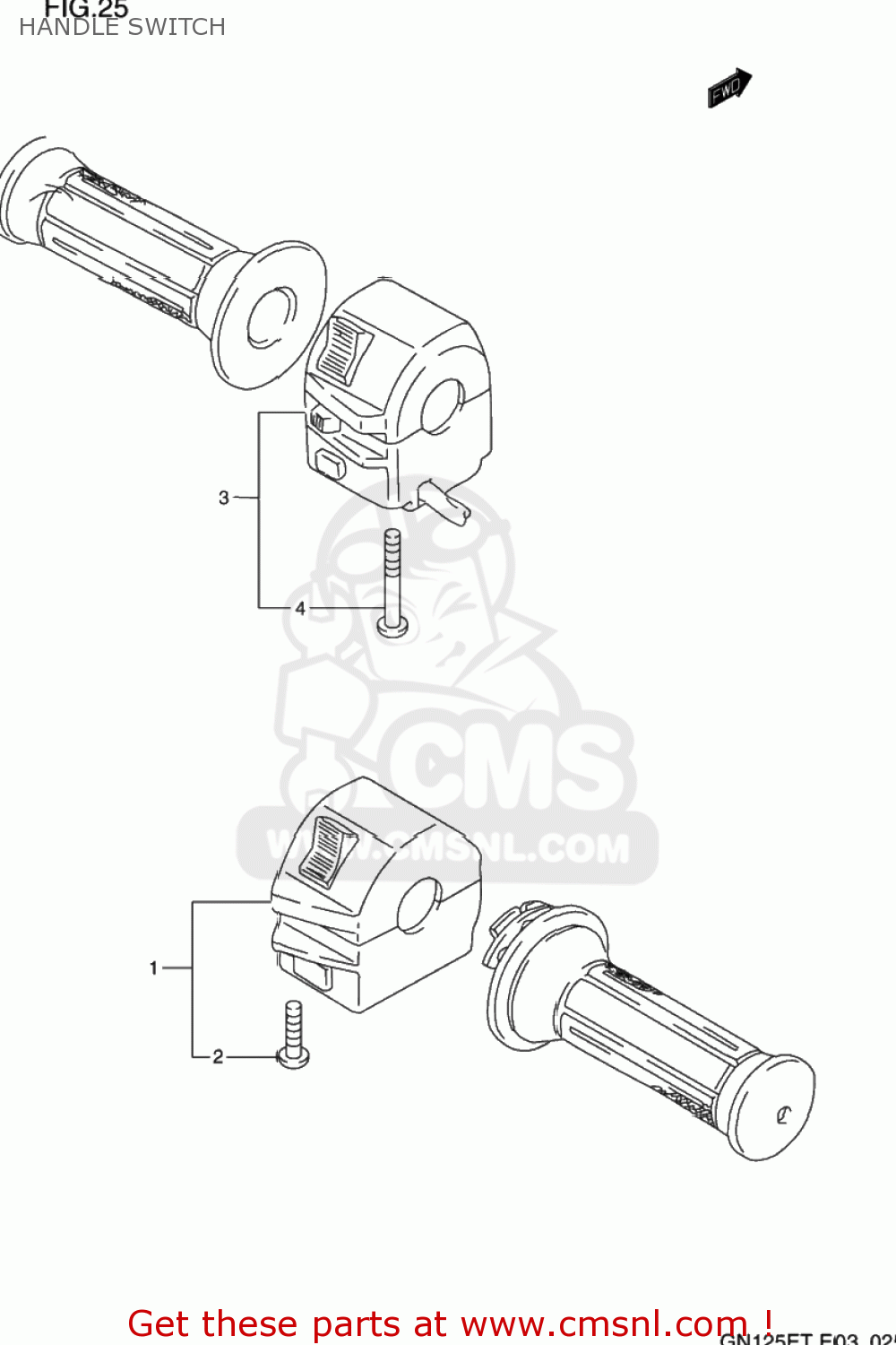 HANDLE SWITCH GN125E 1992 (N) USA (E03)