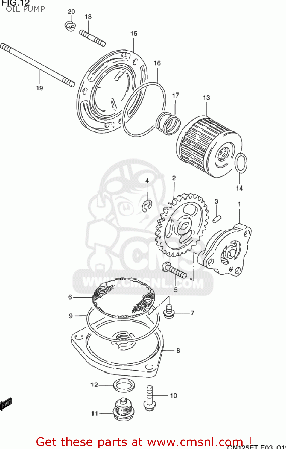 OIL PUMP GN125E 1992 (N) USA (E03)