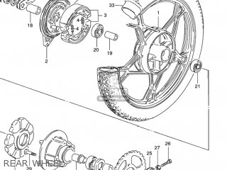 REAR WHEEL - GN125E 1992 (N) USA (E03)