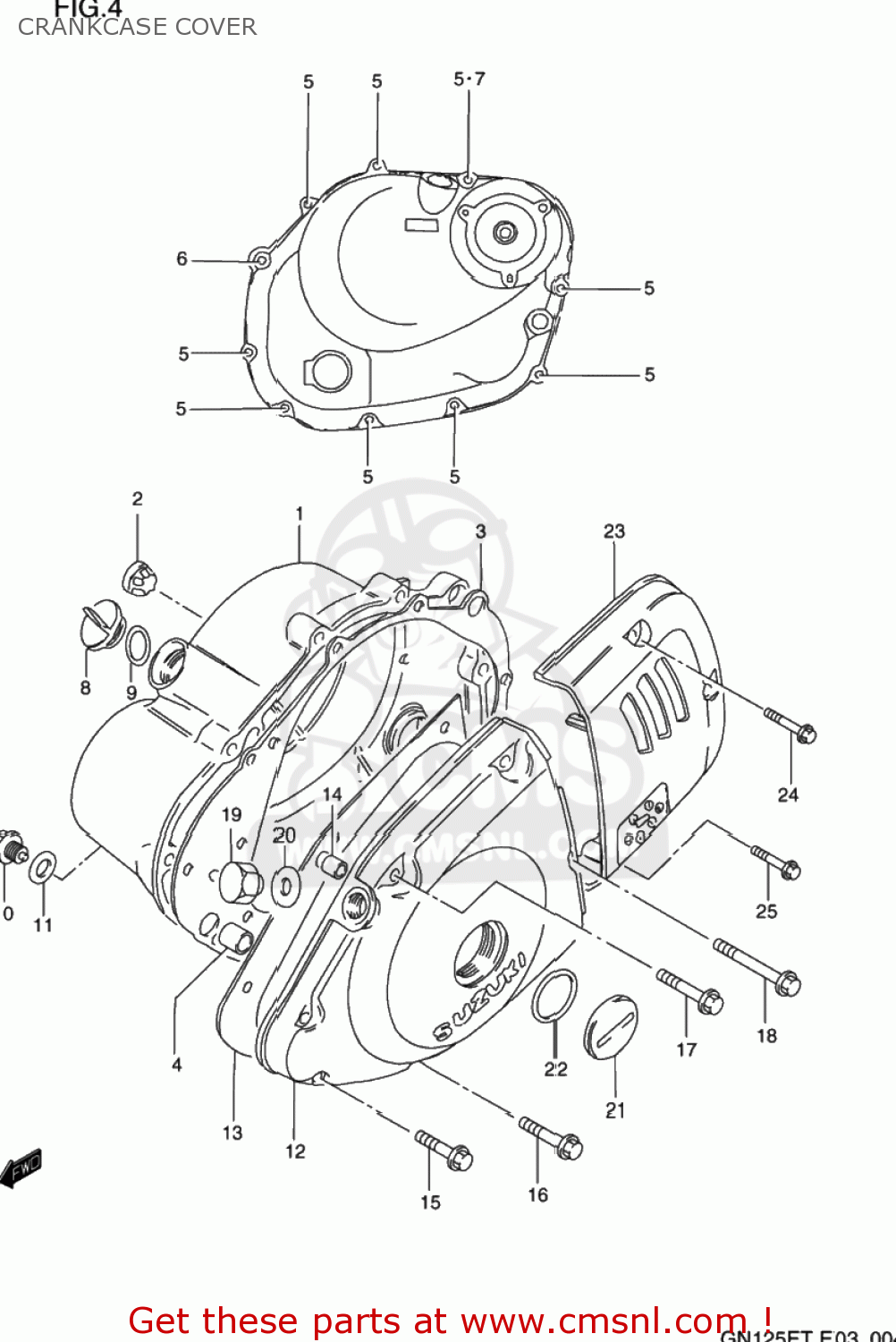 CRANKCASE COVER GN125E 1993 (P) USA (E03)