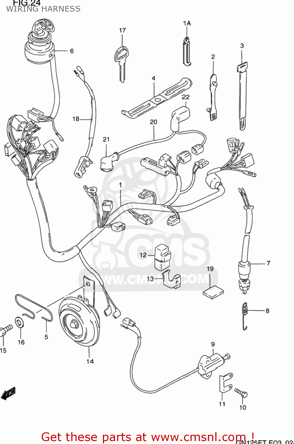 WIRING HARNESS GN125E 1993 (P) USA (E03)