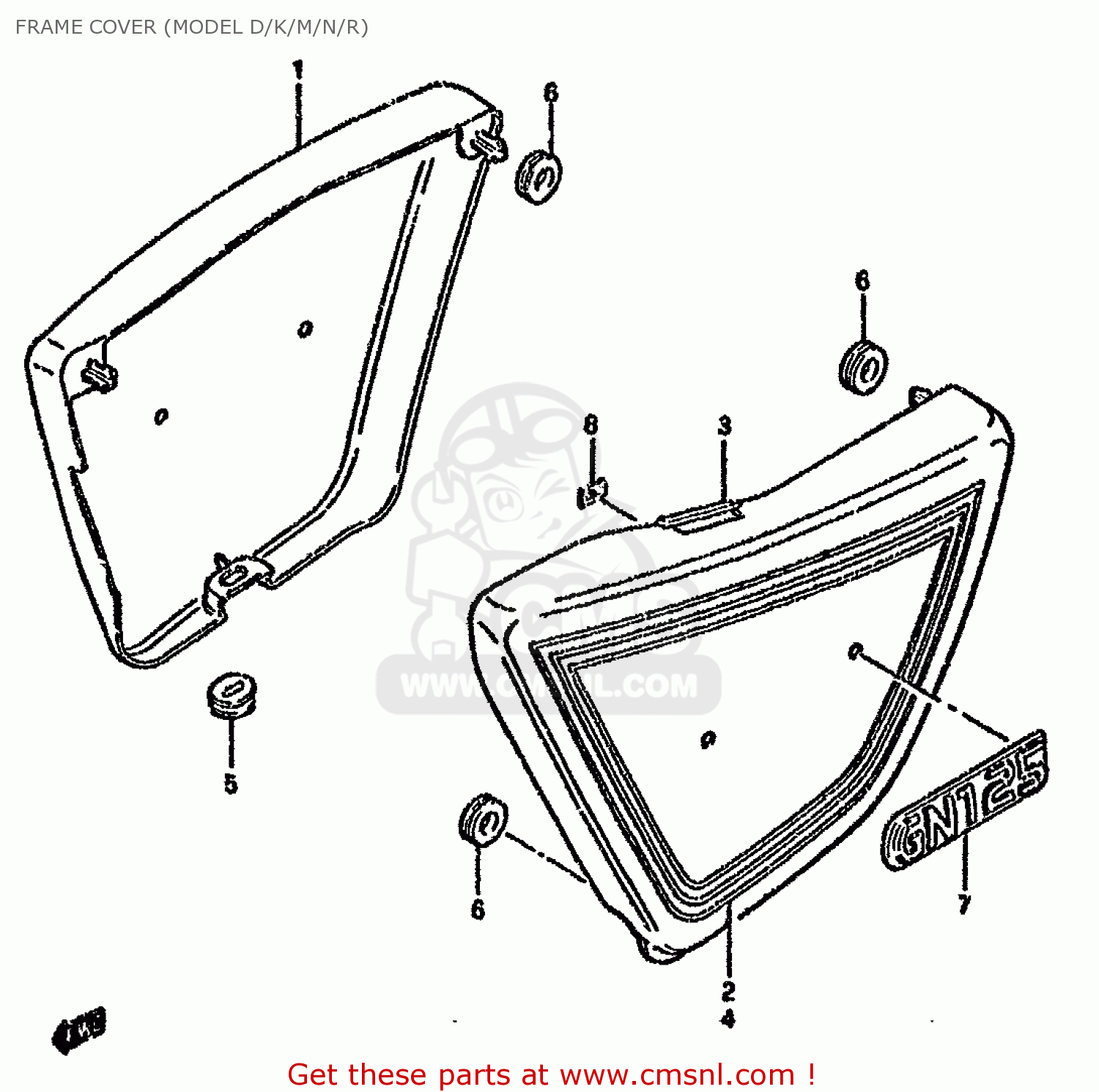 FRAME COVER (MODEL D/K/M/N/R) GN125E 1994 (R) SINGAPORE (E30)