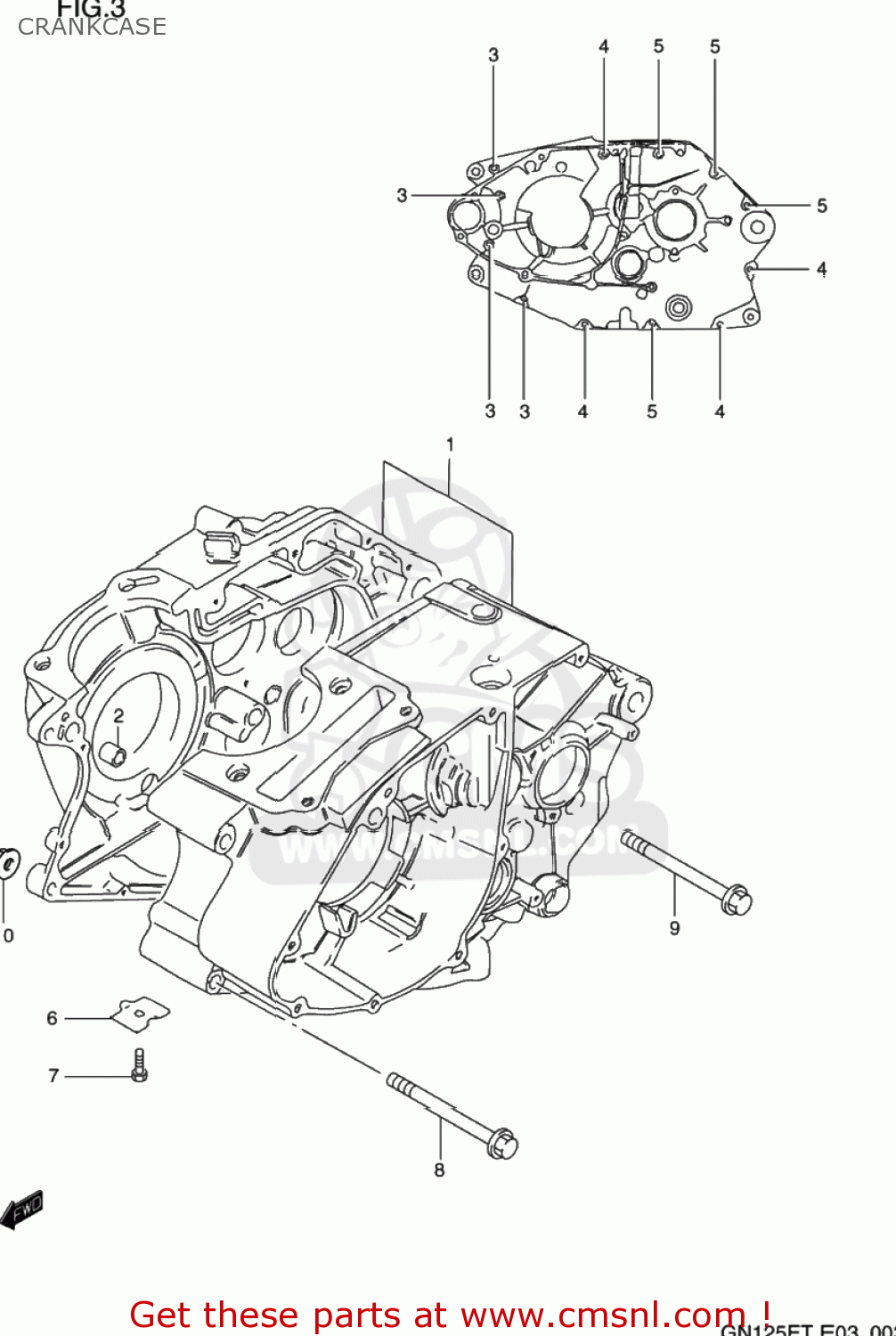 CRANKCASE GN125E 1994 (R) USA (E03)