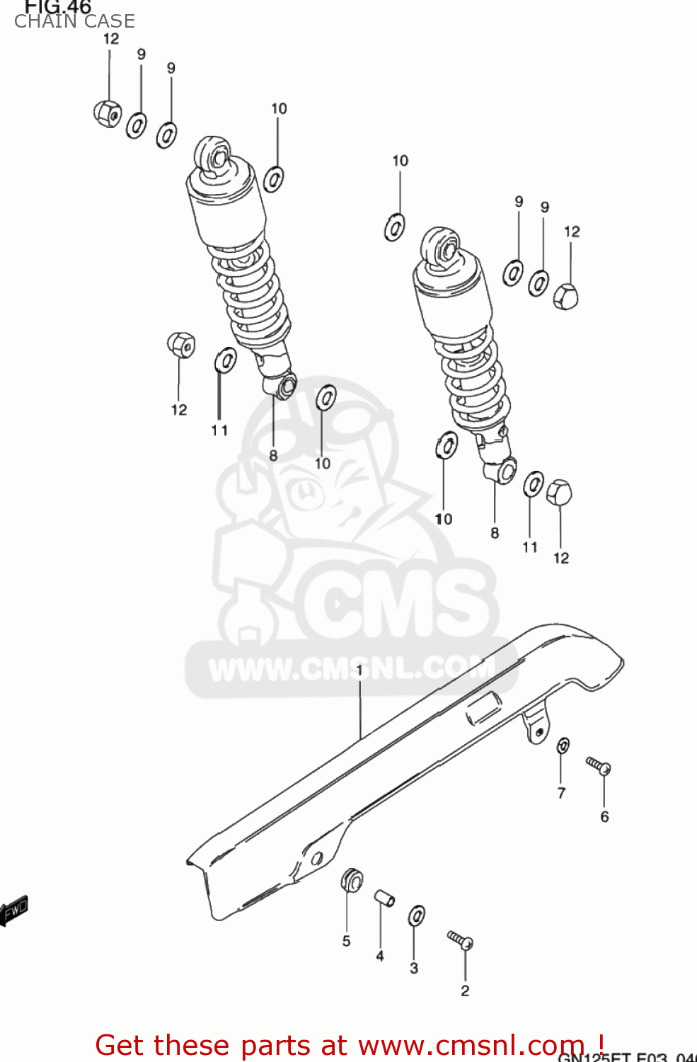 CHAIN CASE GN125E 1996 (T) USA (E03)