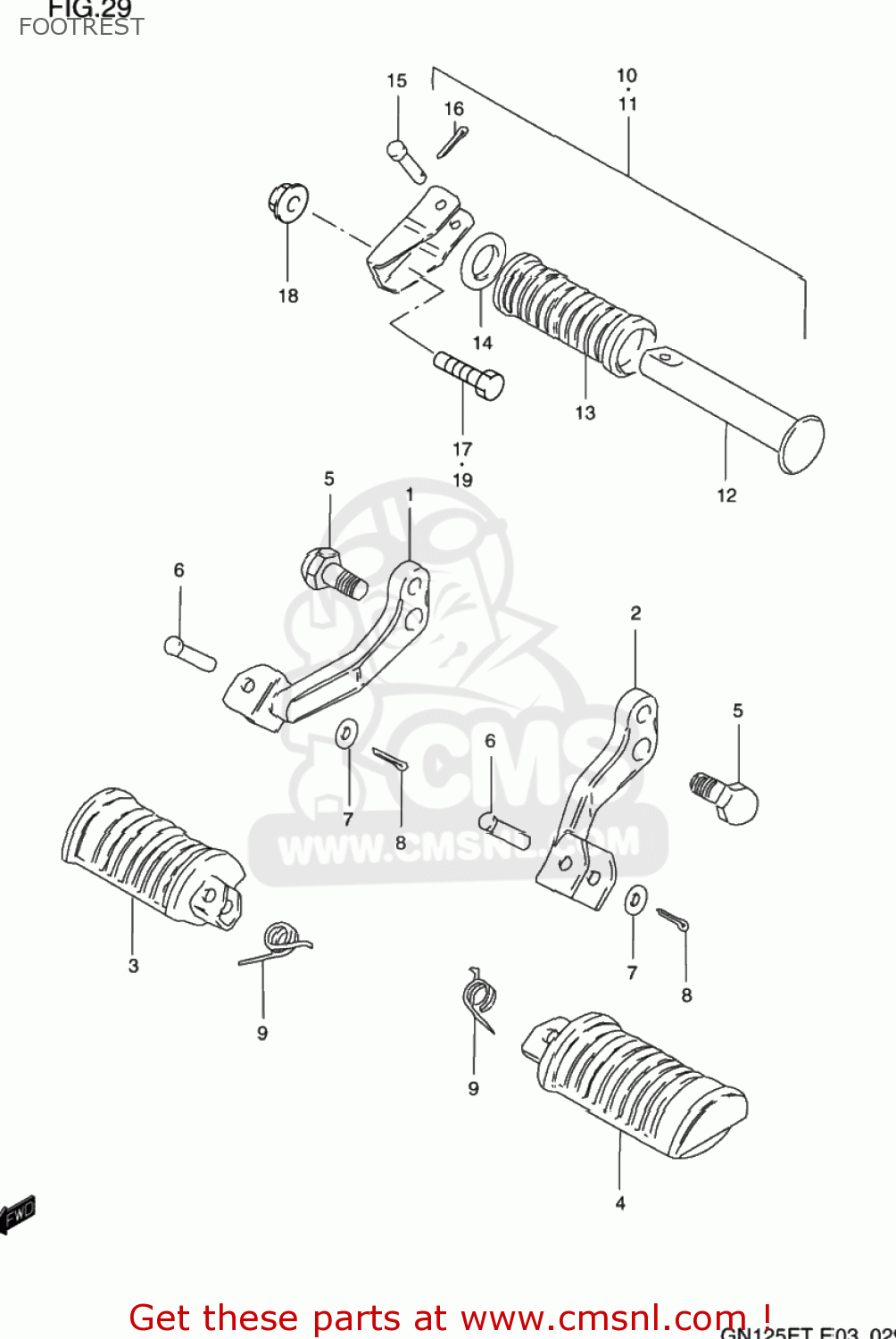 FOOTREST GN125E 1996 (T) USA (E03)
