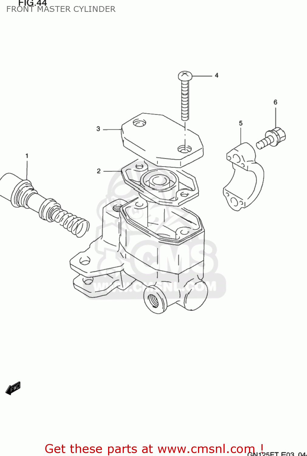 FRONT MASTER CYLINDER GN125E 1996 (T) USA (E03)