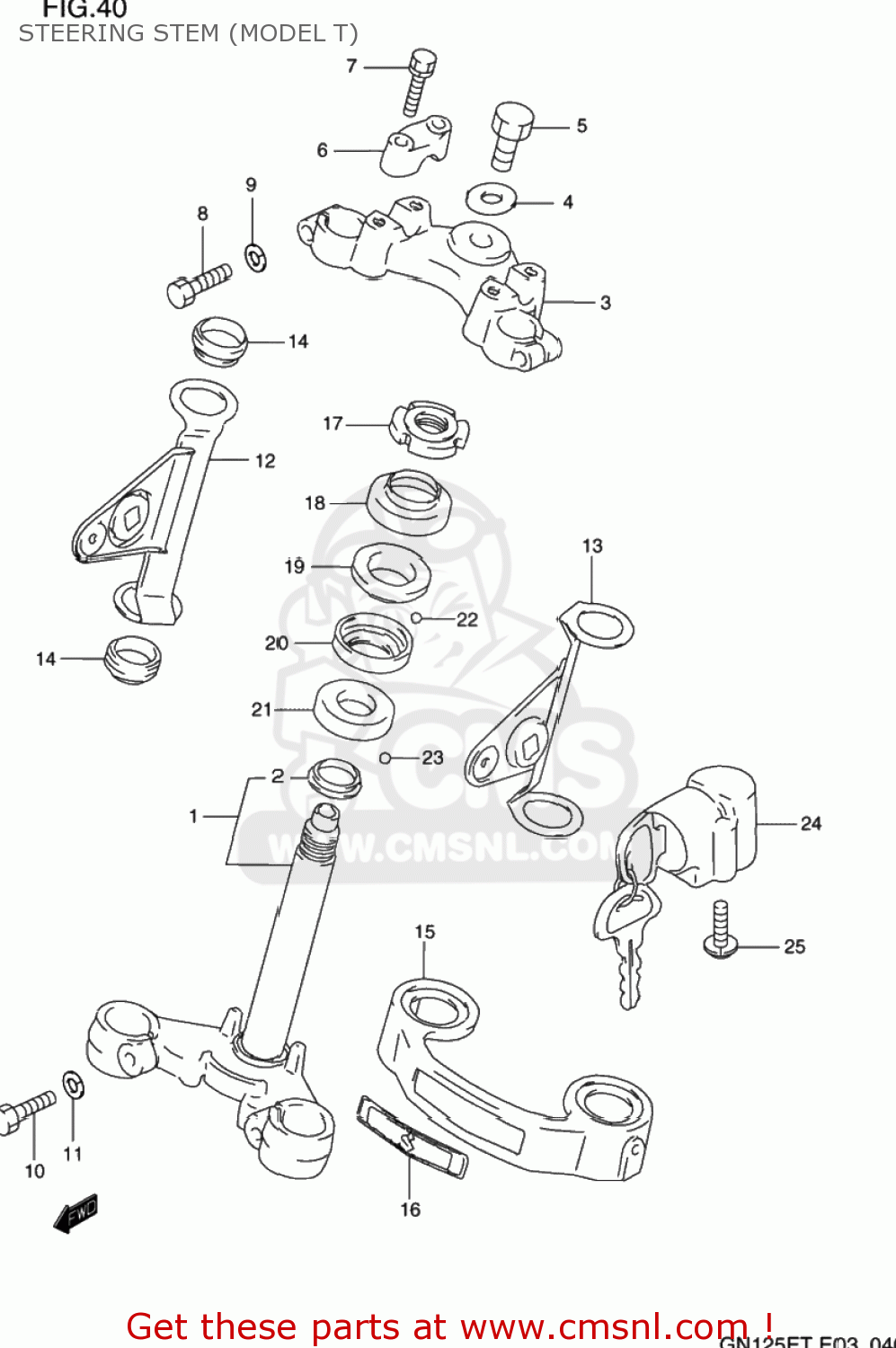 STEERING STEM (MODEL T) GN125E 1996 (T) USA (E03)