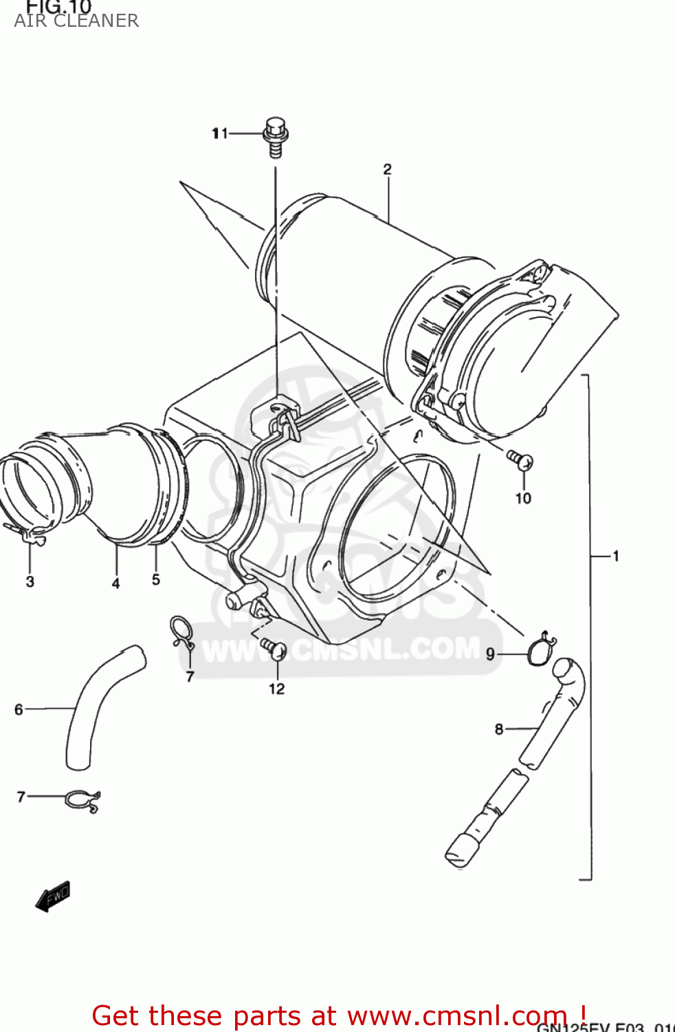 AIR CLEANER GN125E 1997 (V) USA (E03)