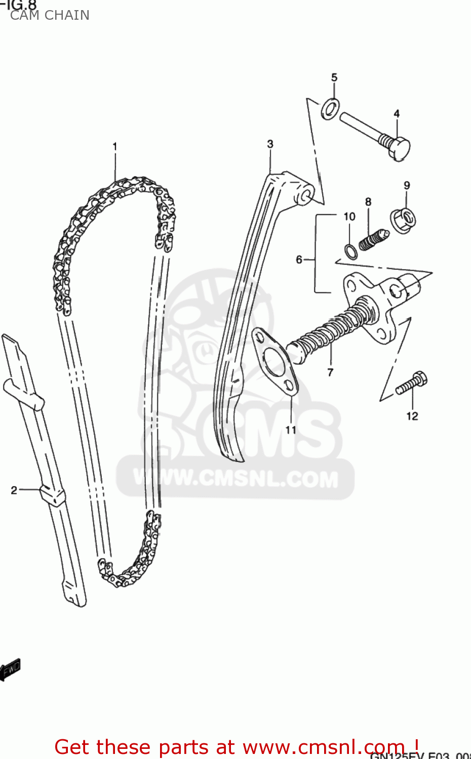 CAM CHAIN GN125E 1997 (V) USA (E03)