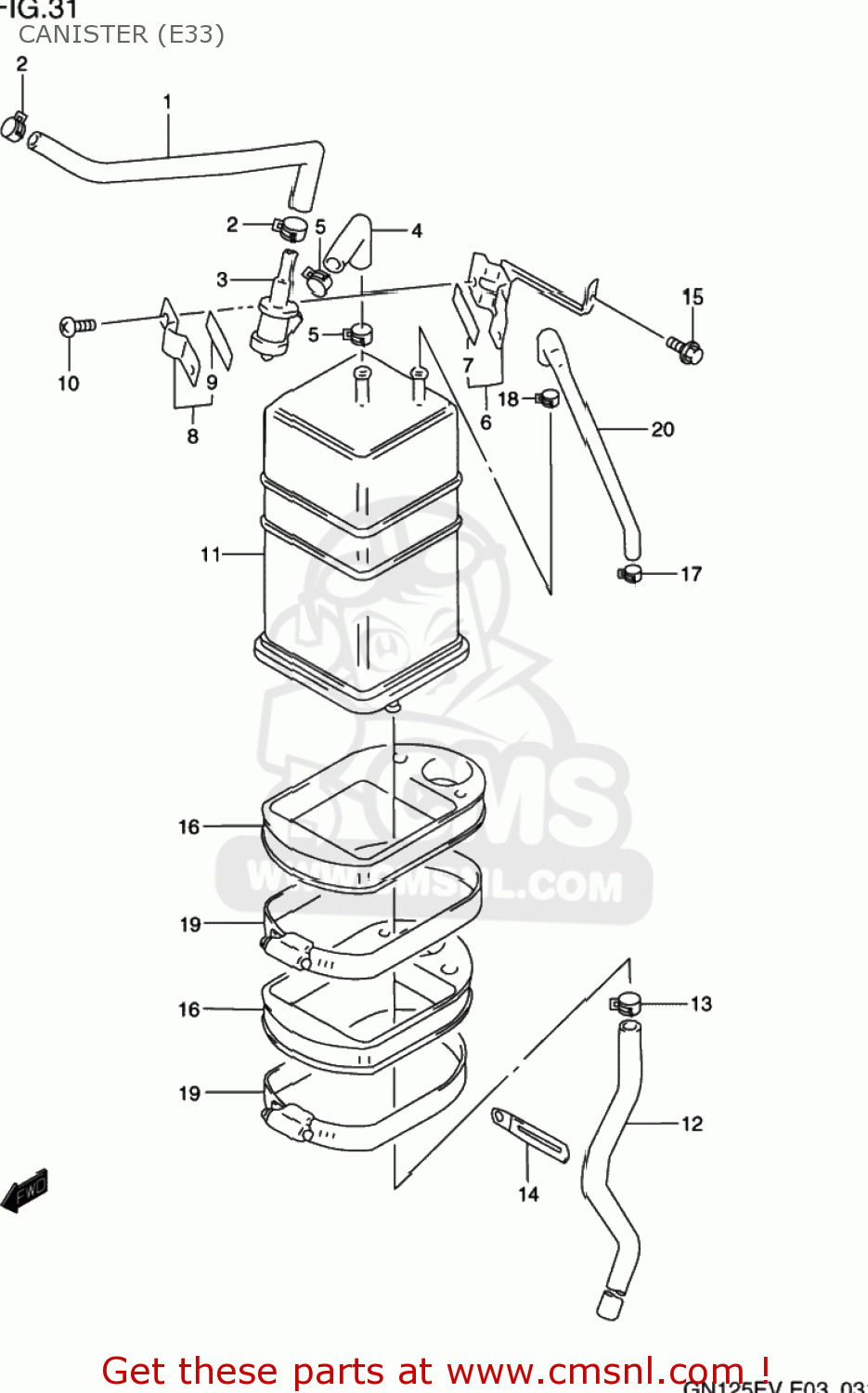 CANISTER (E33) GN125E 1997 (V) USA (E03)