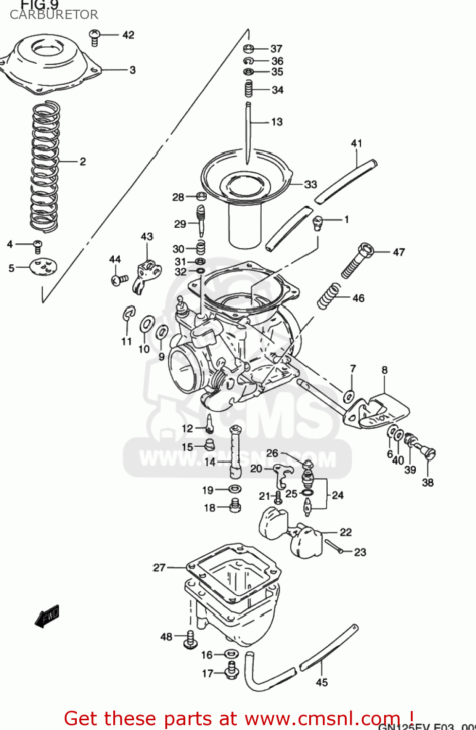 CARBURETOR GN125E 1997 (V) USA (E03)
