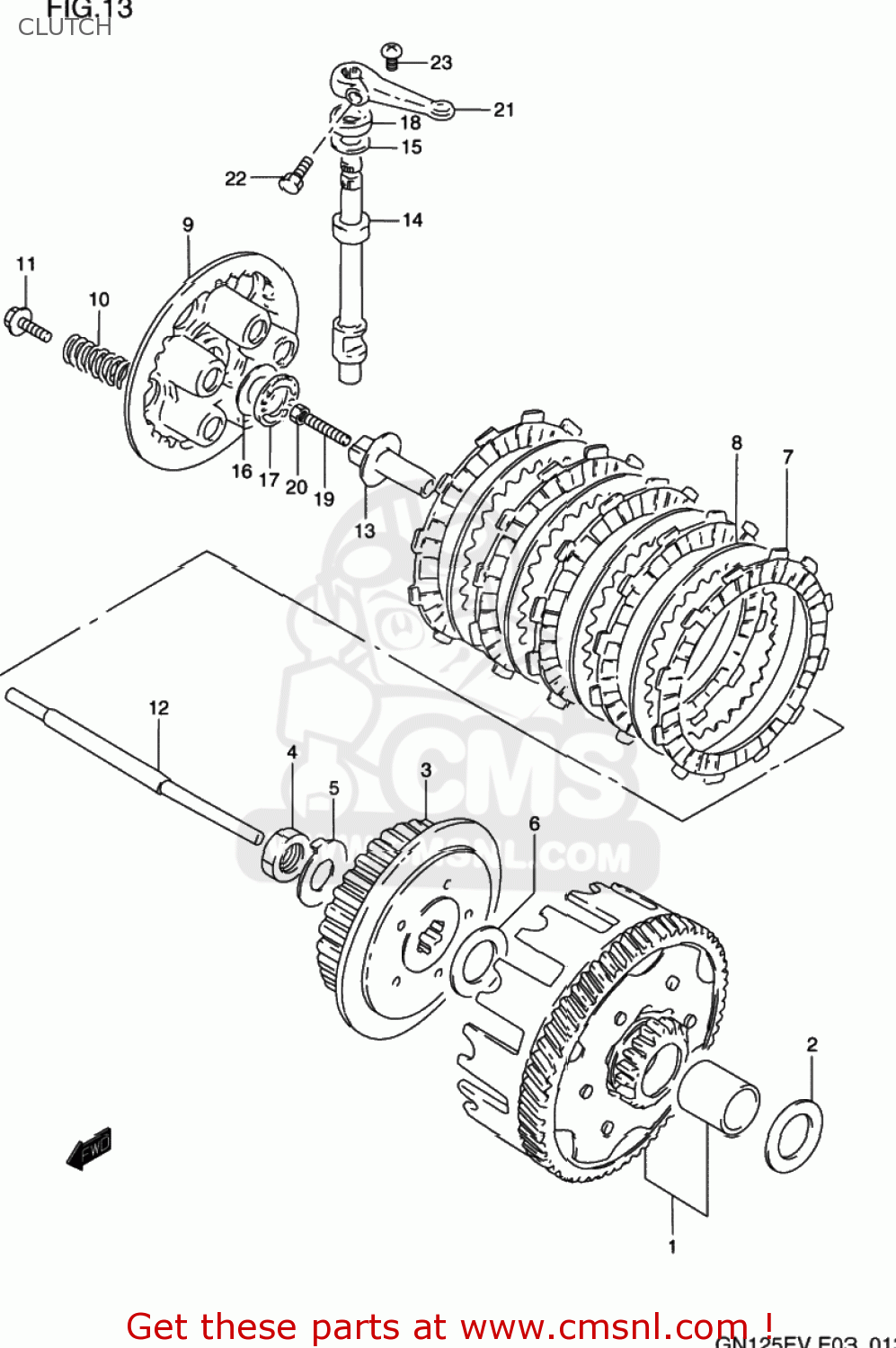 CLUTCH GN125E 1997 (V) USA (E03)