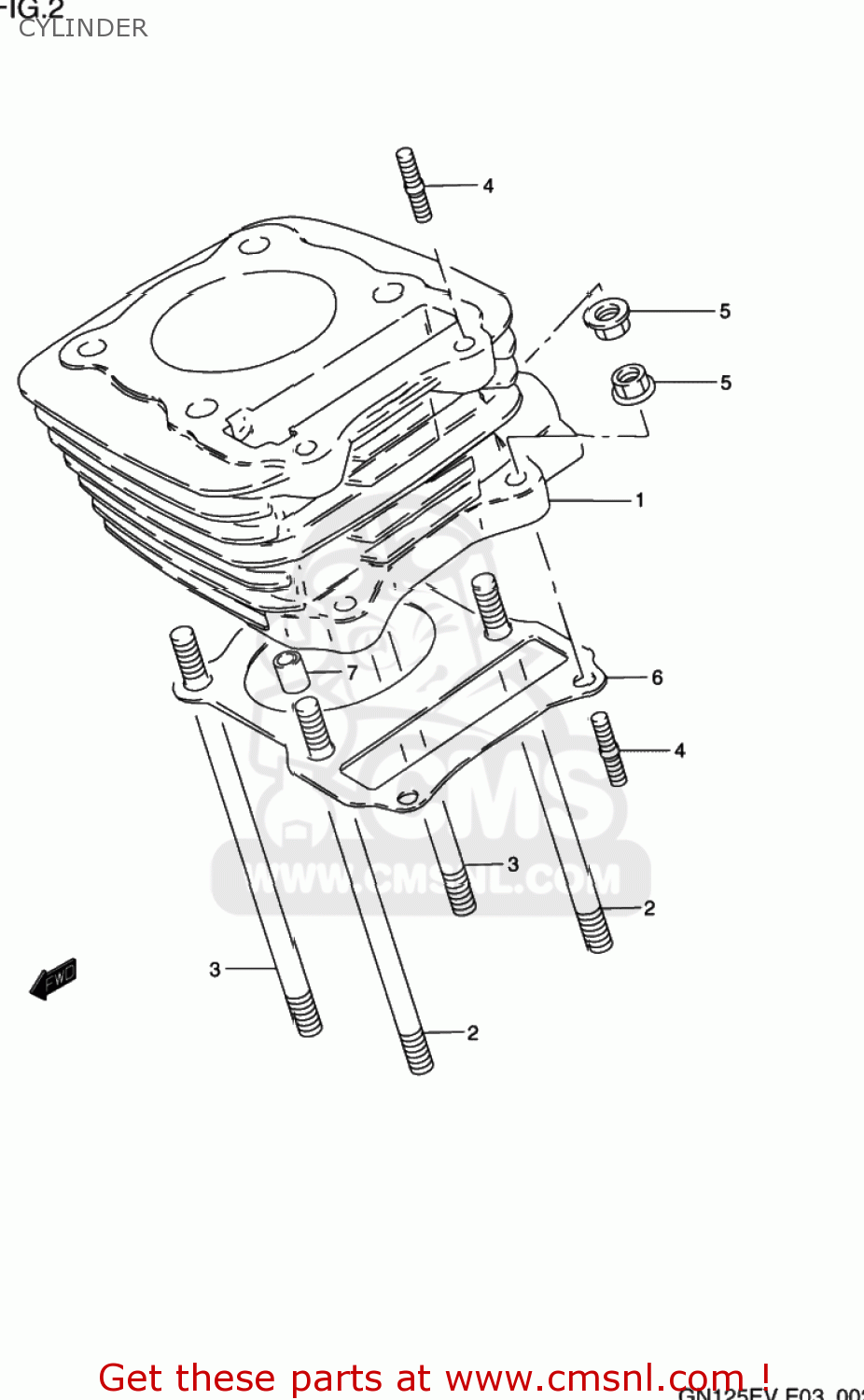 CYLINDER GN125E 1997 (V) USA (E03)