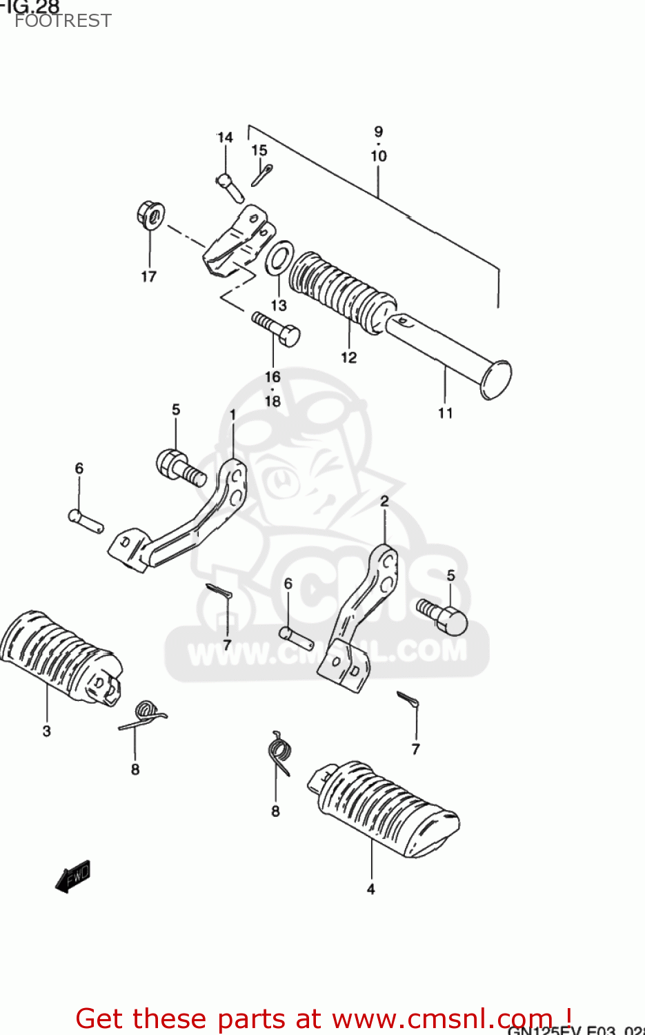 FOOTREST GN125E 1997 (V) USA (E03)