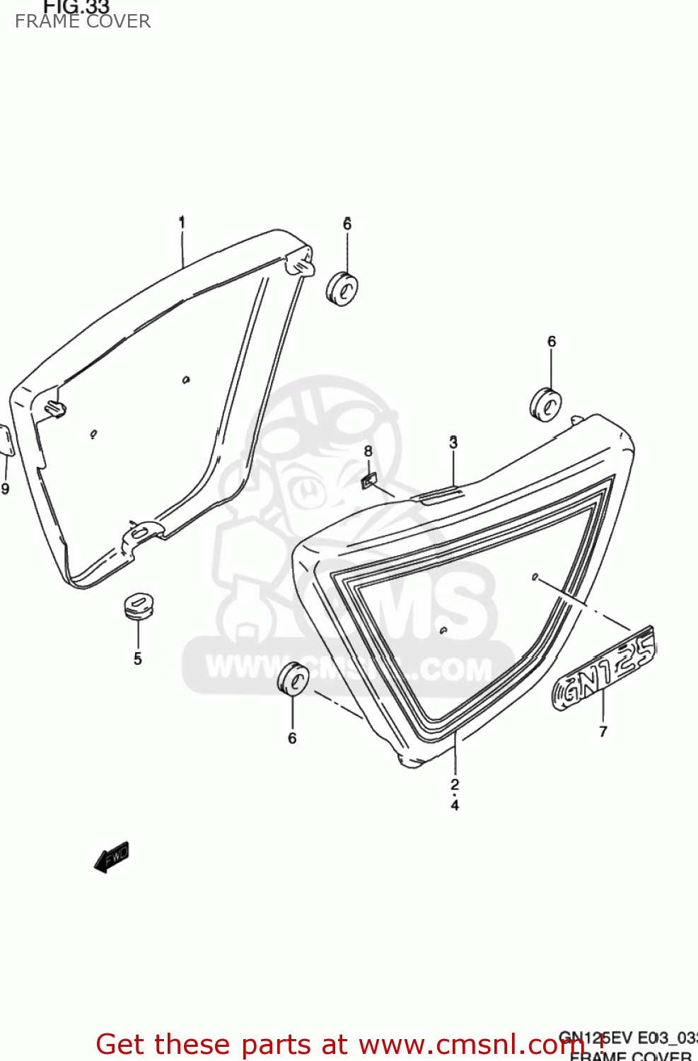 FRAME COVER GN125E 1997 (V) USA (E03)