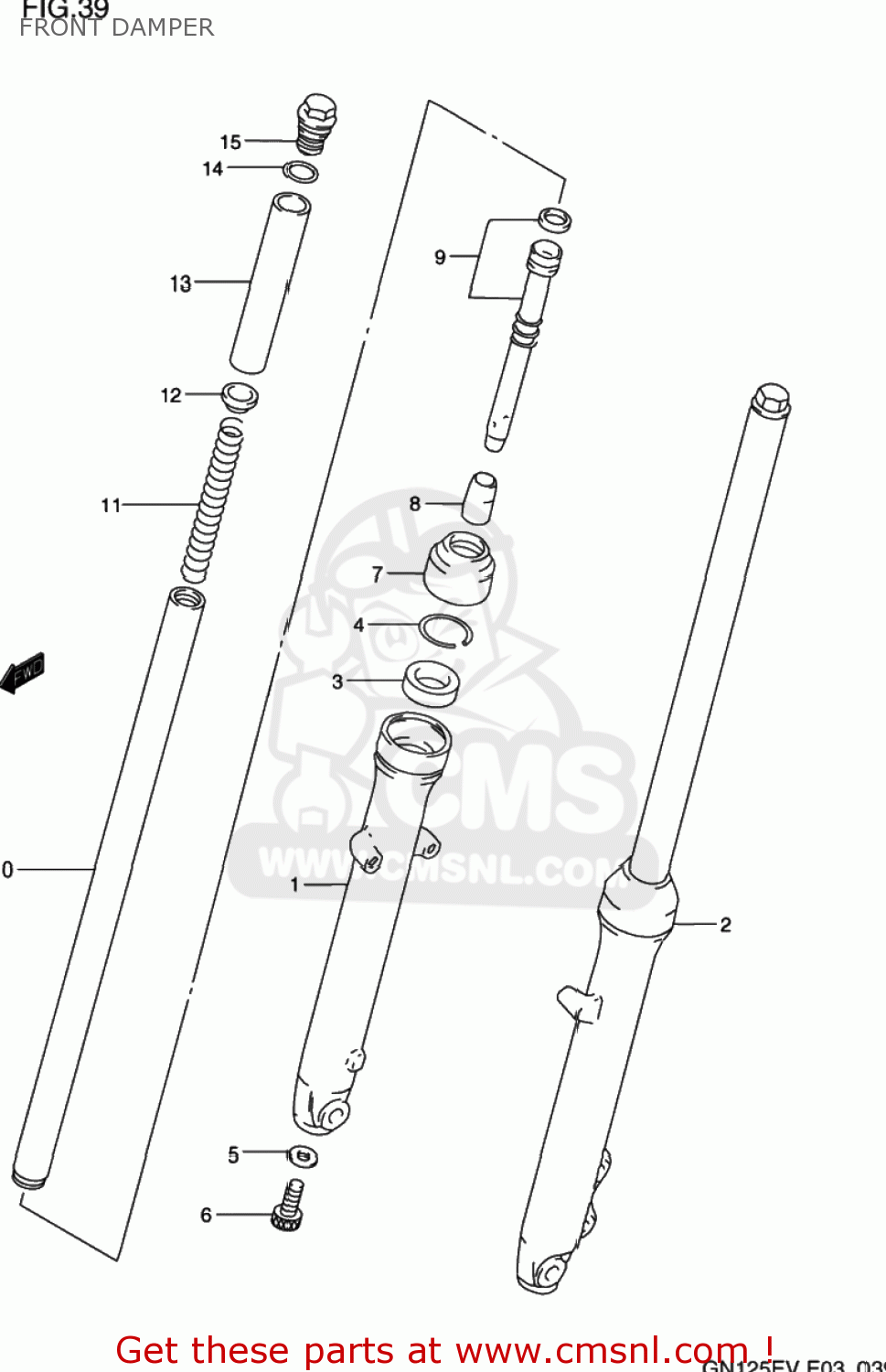 FRONT DAMPER GN125E 1997 (V) USA (E03)