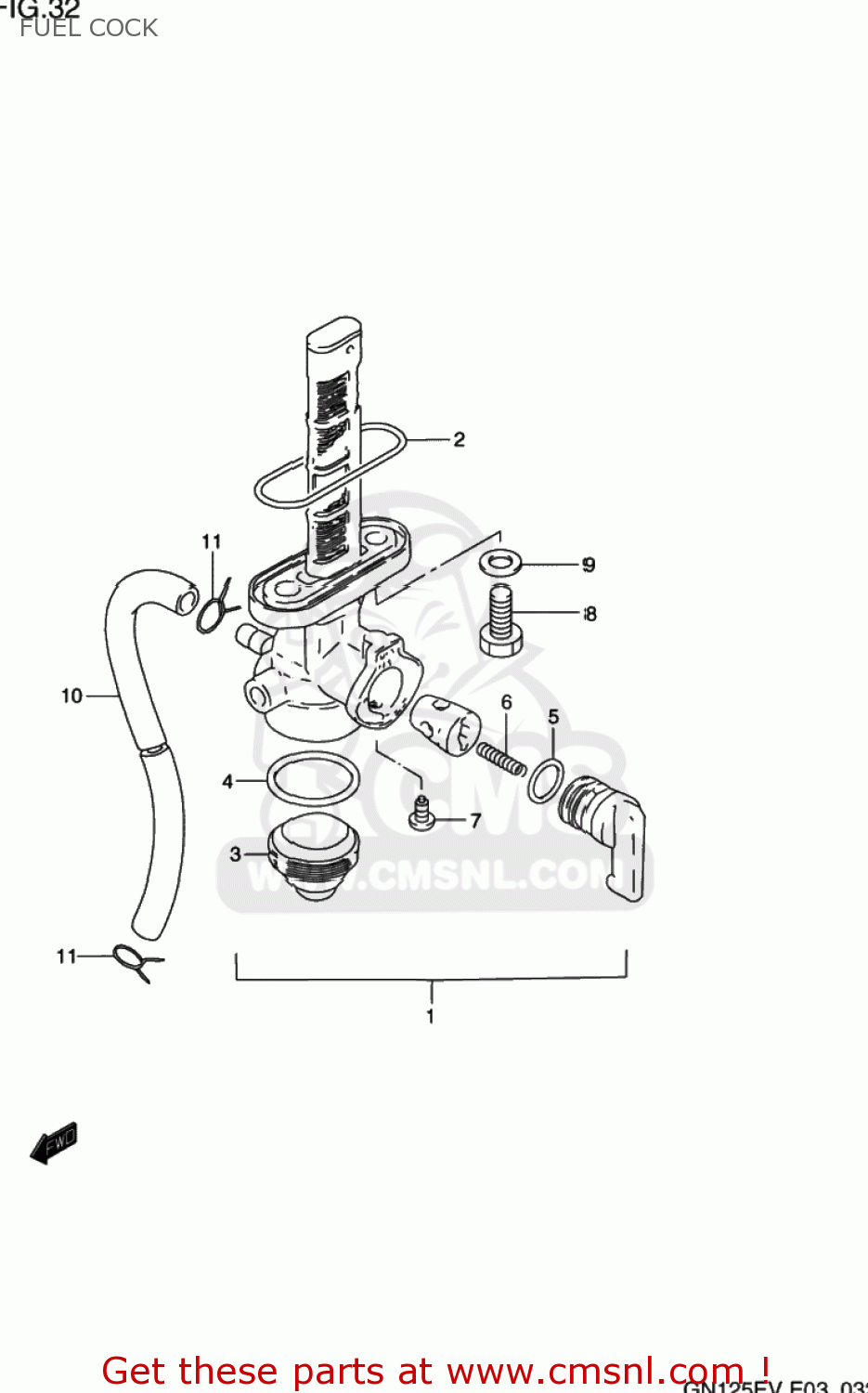 FUEL COCK GN125E 1997 (V) USA (E03)