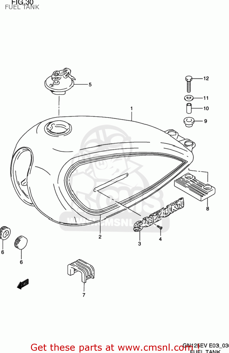 FUEL TANK GN125E 1997 (V) USA (E03)