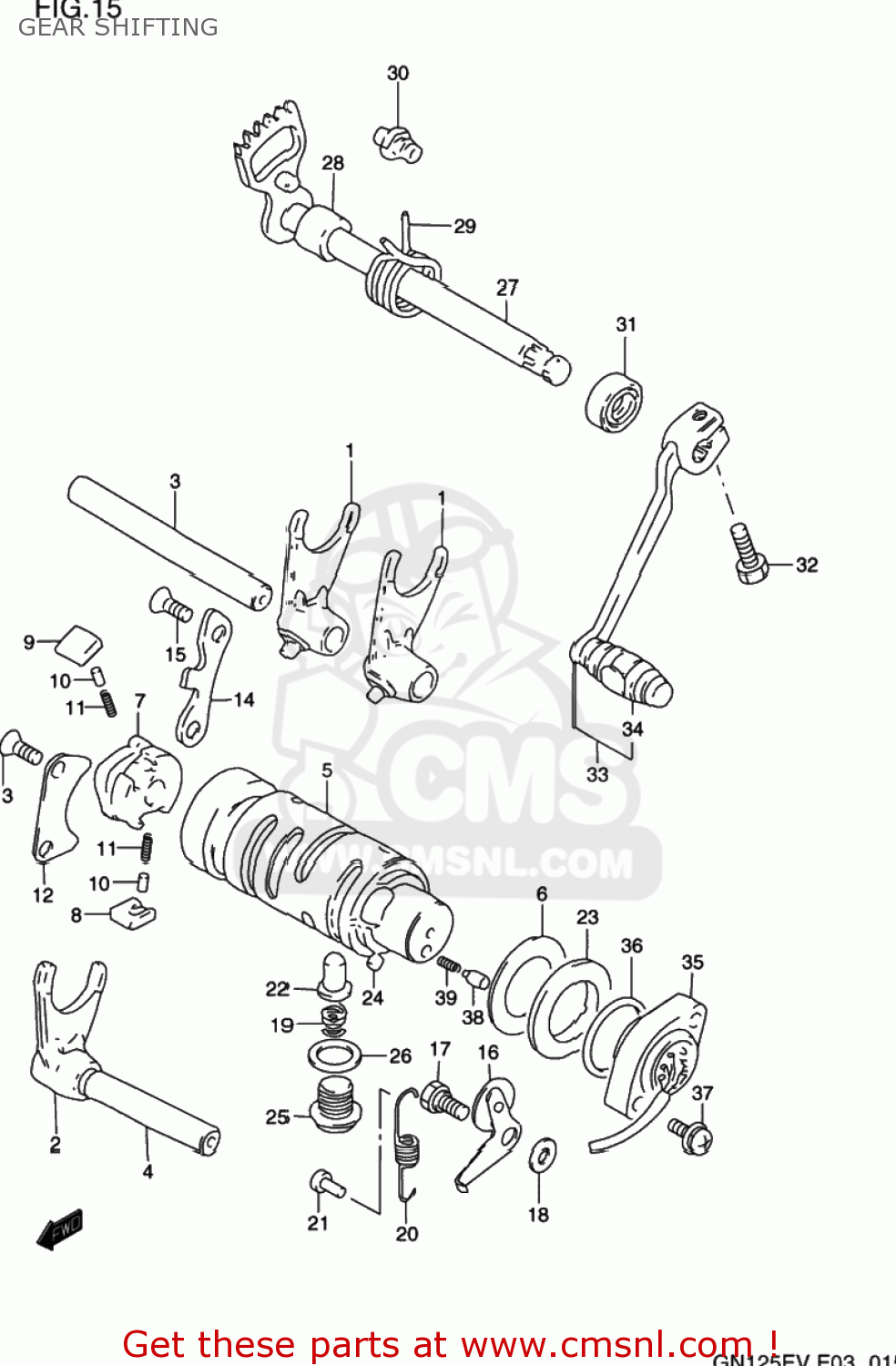 GEAR SHIFTING GN125E 1997 (V) USA (E03)