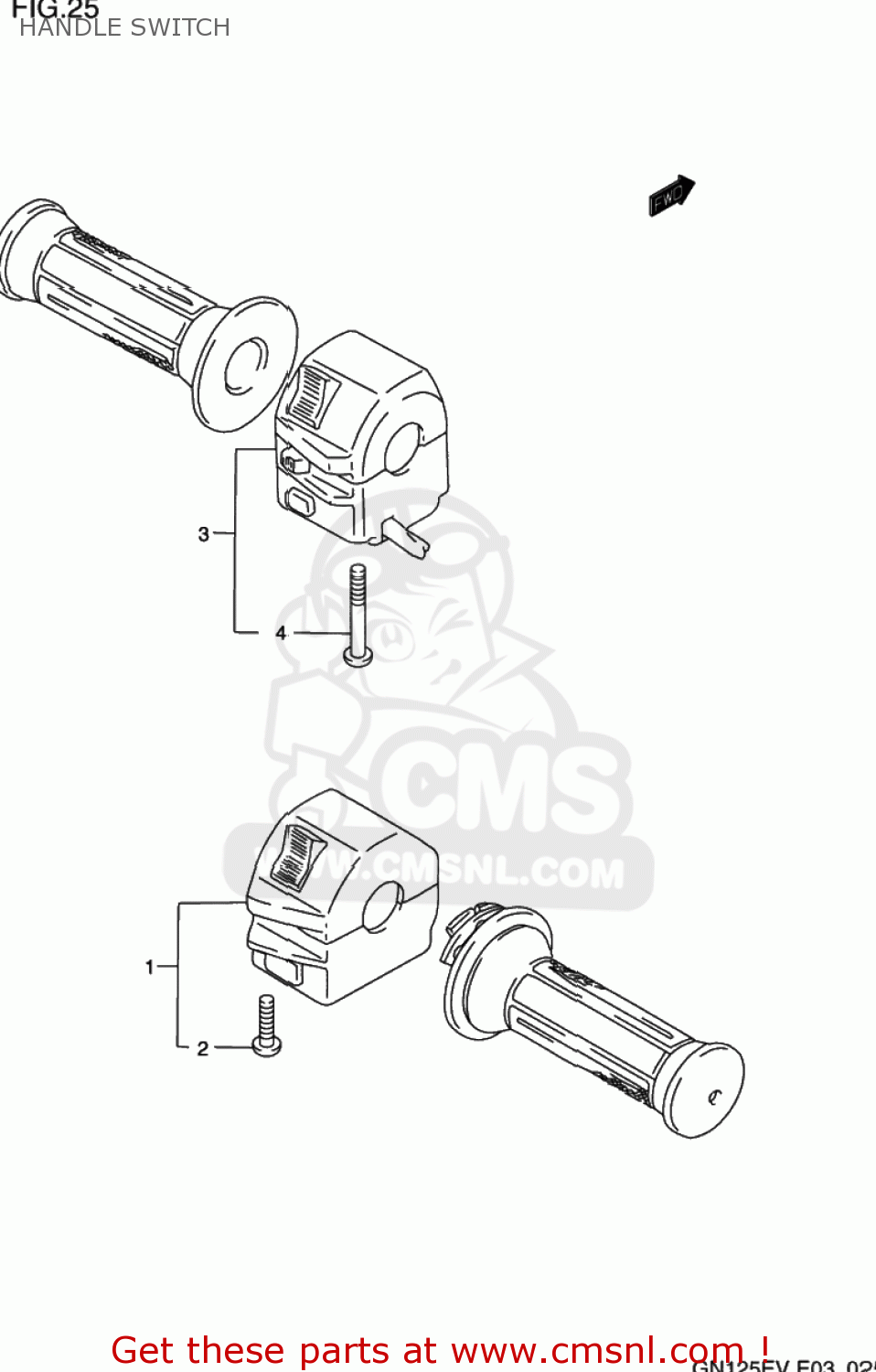 HANDLE SWITCH GN125E 1997 (V) USA (E03)