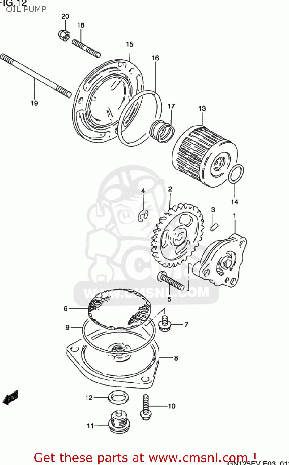 OIL PUMP GN125E 1997 (V) USA (E03)