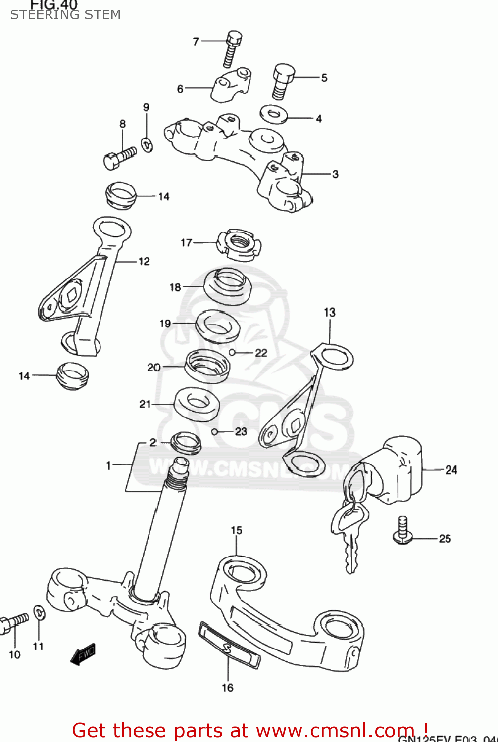 STEERING STEM GN125E 1997 (V) USA (E03)