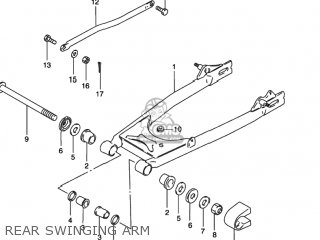 REAR SWINGING ARM - GN125E 1997 (V) USA (E03)