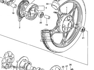 REAR WHEEL - GN125E 1997 (V) USA (E03)
