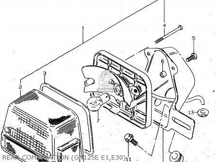 REAR COMBINATION (GN125E E1,E30) - GN125E 1998 (W) SINGAPORE (E30)