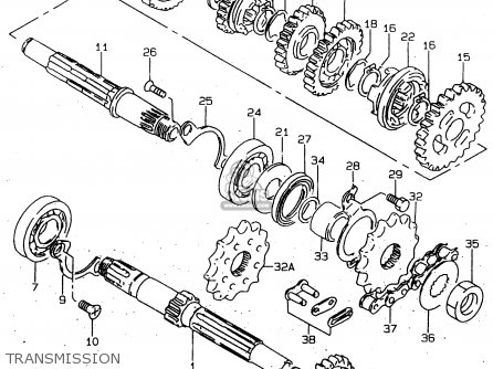 TRANSMISSION - GN125E 1999 (X) SINGAPORE (E30)