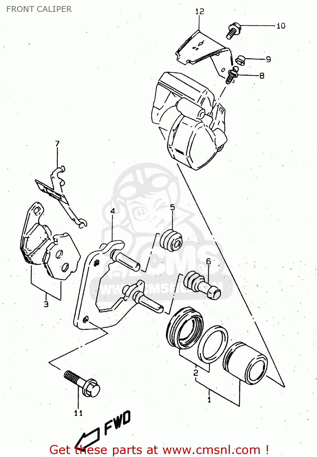 FRONT CALIPER GN125U 1997 (V) GERMANY (E22)