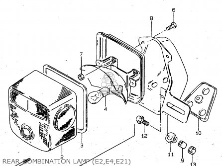REAR COMBINATION LAMP (E2,E4,E21) - GN125U 1997 (V) GERMANY (E22)