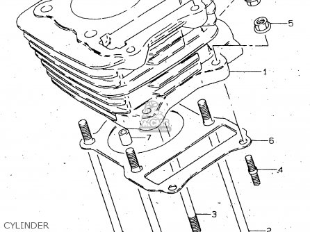 CYLINDER - GN125U 1997 (V) GERMANY (E22)