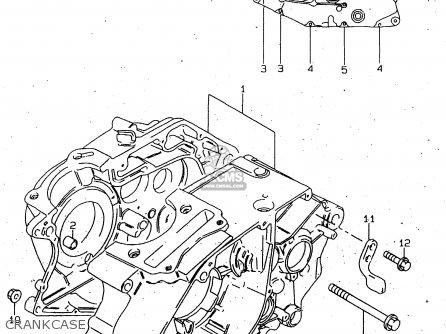 CRANKCASE - GN125U 1997 (V) GERMANY (E22)